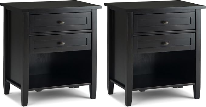 SIMPLIHOME Warm Shaker Solid Wood 24 inch Wide Transitional-Style Bedside by SimpliHome
