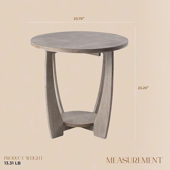 Set of 2 Rustic Farmhouse End Table - Image 3