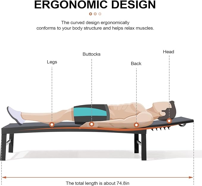 Crestlive Products Chaise Lounge Chair Outdoor Set of 2, Adjustable 5 Positions - Image 4