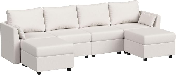 Huatean Home 114.17" Modular Sectional Sofa, 6 Seat Modular Couch - Image 6