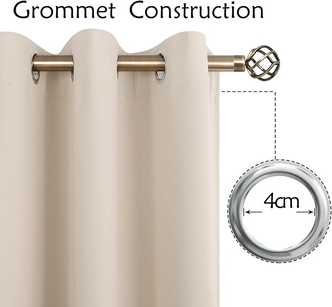 BGment Champagne Short Room Darkening Curtains - Image 5