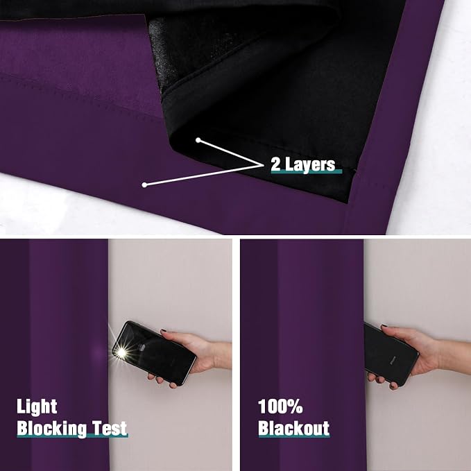 ChrisDowa 100% Blackout Curtains 90 inch Long - Image 4