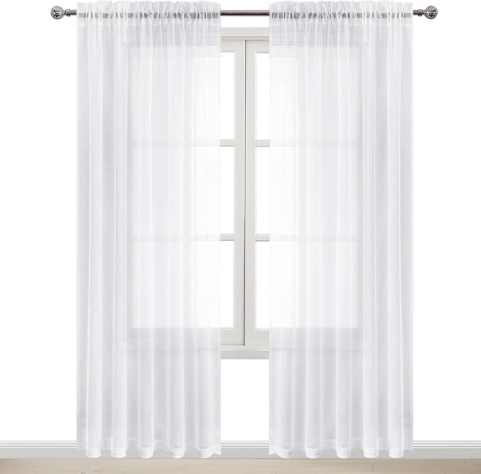 DWCN Living Room Curtains Sheer 84 inches Long 2 Panels Set, Airy & Lightweight - Image 9