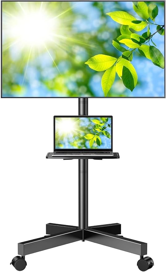 PERLESMITH Rolling TV Stand, Mobile TV Stand by PERLESMITH