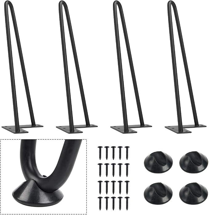 SMARTSTANDARD 12 Inch Heavy Duty Hairpin Furniture Legs, Metal Home DIY Projects by SMARTSTANDARD