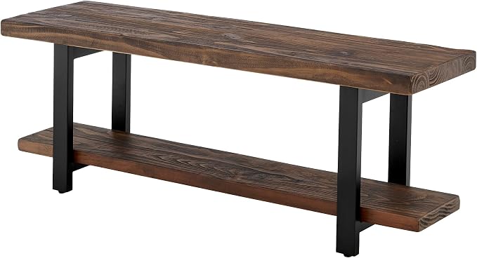 Alaterre Furniture Pomona Entryway Bench and Coat Hook Set – Modern Rustic - Image 9