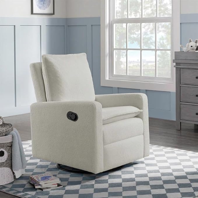Oxford Baby Uptown Upholstered Glider Recliner Rocking Chair 360° Swivel - Image 7