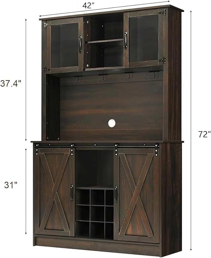 4ever2buy Farmhouse Coffee Bar Cabinet - Image 2
