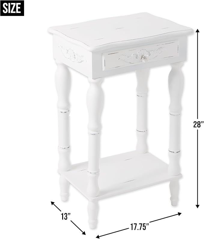 Sunshine Megastore Carved White Side Table - Image 3