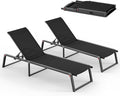 Aluminum Chaise Lounge Chair Outdoor, Foldable& No Assembly Patio Pool Lounge by Oasbira