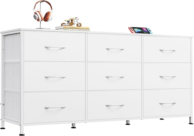 WLIVE 47''W Dresser for Bedroom, 55 inch TV, Wide Chest of Drawers by WLIVE