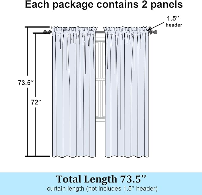 Simplebrand Sage Green Sheer Curtains 72 Inch Length 2 Panels - Image 7