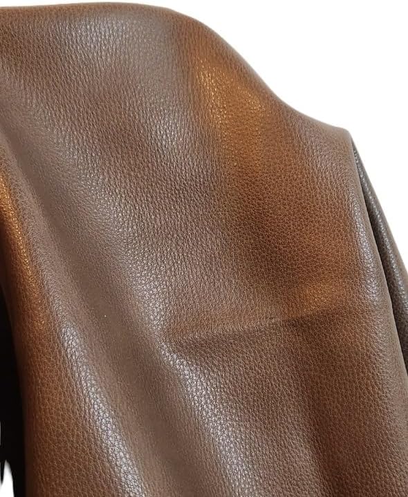 Walnut Brown Soft Faux Leather Fabric PU Leather by the Yard Synthetic Pleather - Image 6