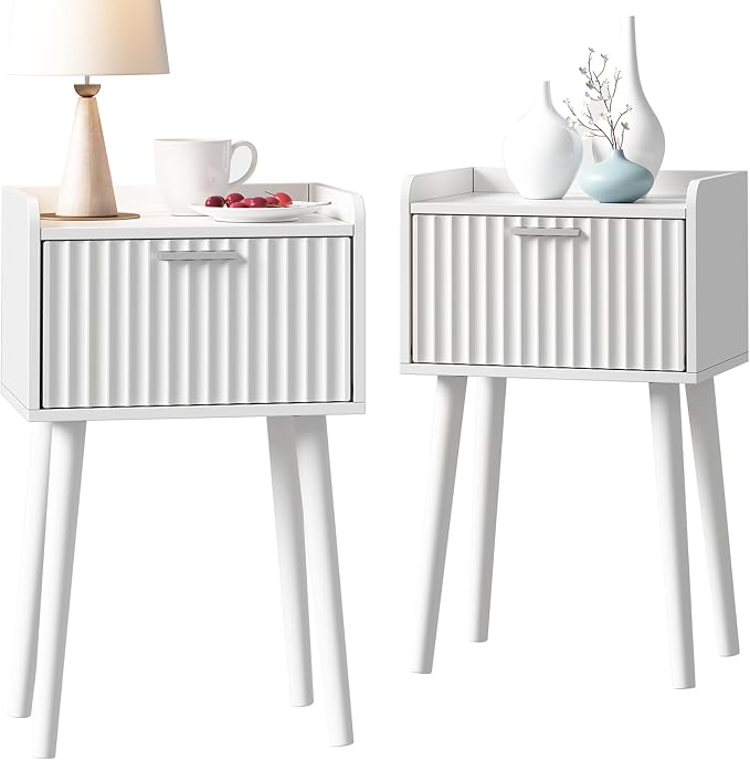 LAATOOREE Nightstand Set of 2, Small Bed Side Table by LAATOOREE