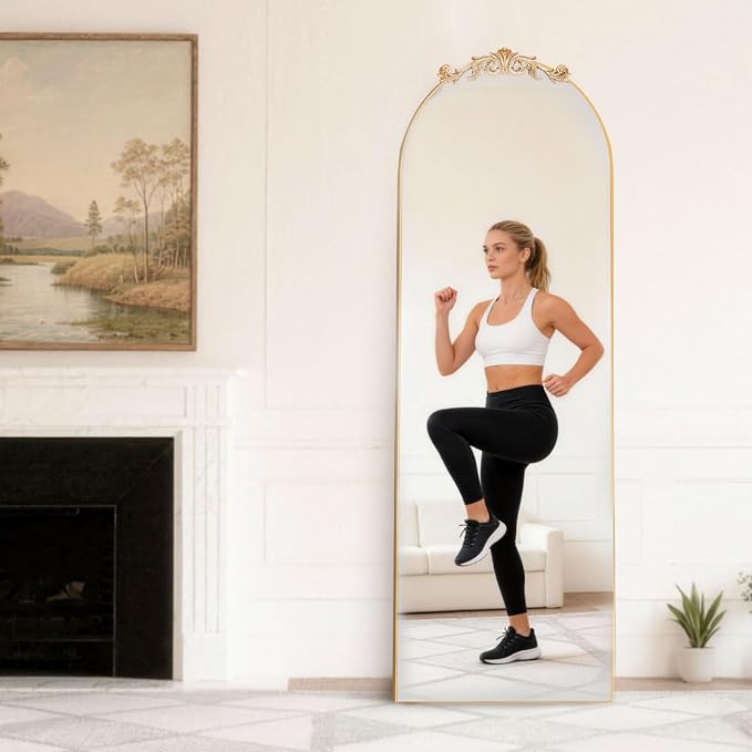MISSDAY Vintage Baroque Full Length Mirror, Full Metal Frame Stand Up Retro - Image 6