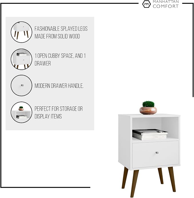 Manhattan Comfort Liberty Mid Century Modern Nightstand - Image 7