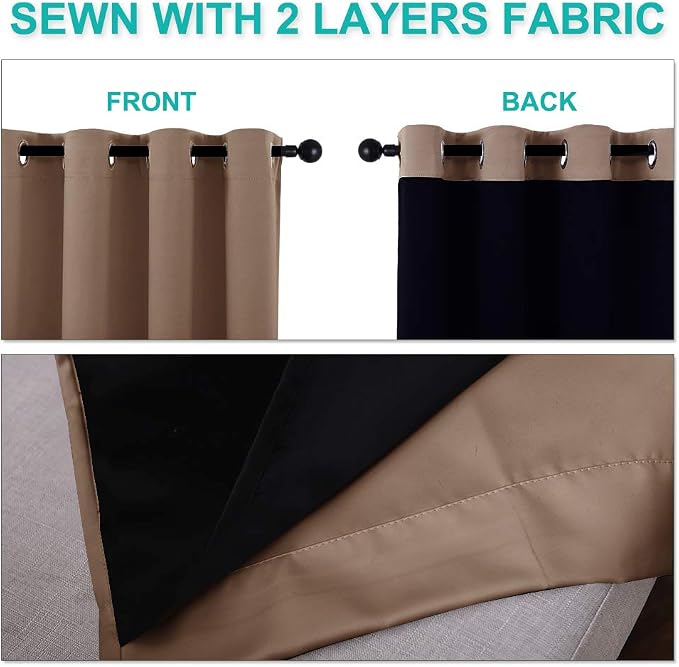 NICETOWN 100% Blackout Blinds, Cappuccino, Laundry Room Decor Window Treatment - Image 5