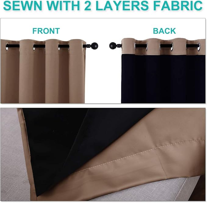 NICETOWN Warm Curtains for Winter, 100% Blackout Curtains Thermal, Noise - Image 5
