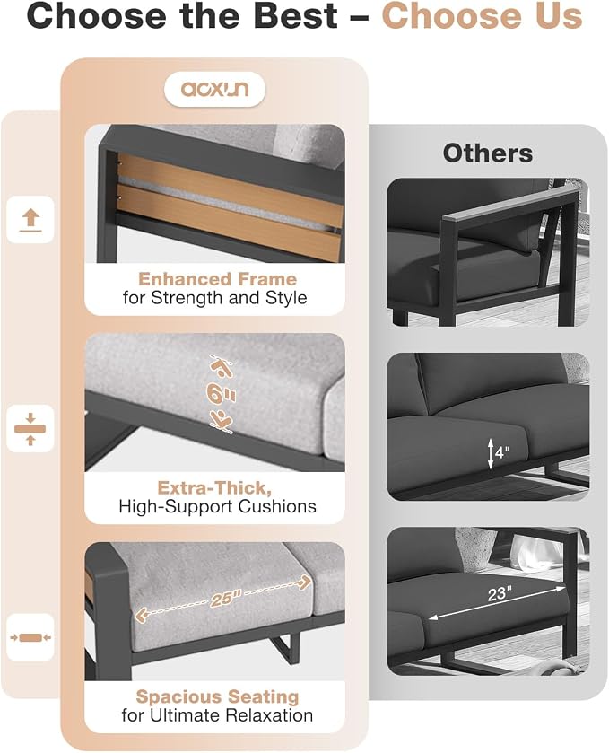 Aoxun Aluminum Patio Furniture Set - Image 3