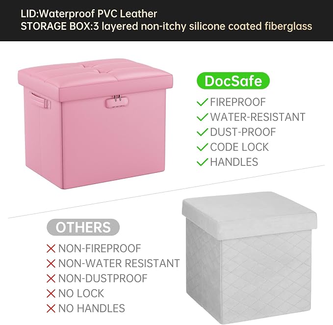 DocSafe Storage Ottoman Foot Rest Stool - Image 9