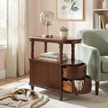 Narrow End Table with 2 Storage Drawers, Retro Vintage Sofa Beside Table by MODERION-YourHomeSoulMate