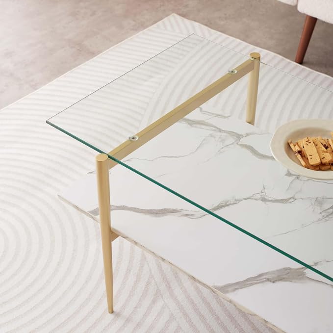 LumFurn Rectangle Coffee Table for Living Room, Mid-Century Modern Design - Image 8