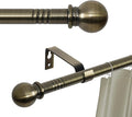 Antique Brass Curtain Rods for Windows 30 to 62 inch, 5/8 inch Brushed Brass by GSBLUNIE