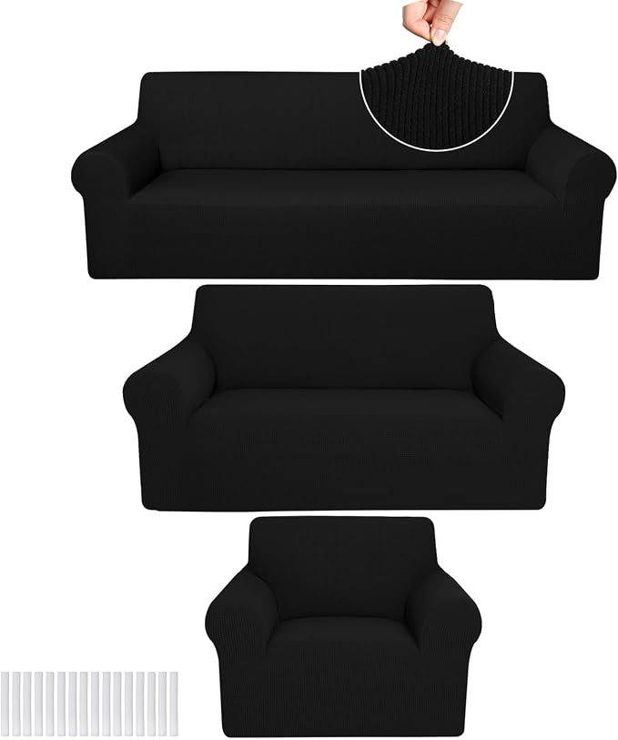 Peryiter 3 Pcs Couch and Loveseat Covers Set Sofa Cover by Peryiter