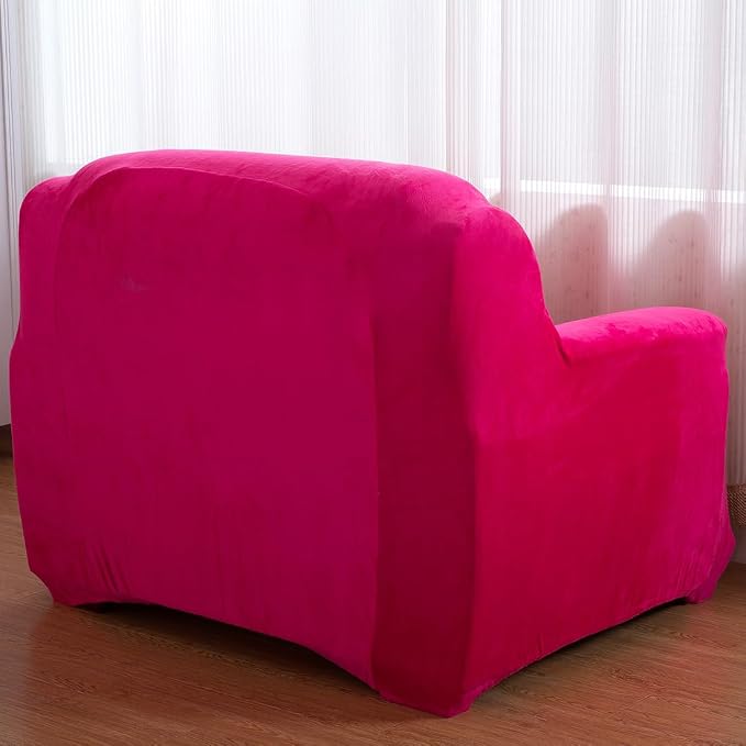 vctops 1-Piece Velvet Plush Stretch Chair Sofa Slipcover Soft Fuzzy Fluffy - Image 4