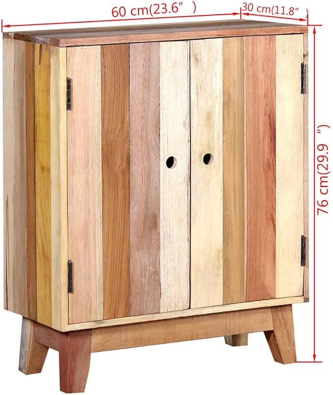 Sideboard Cabinet with 2 Doors, Reclaimed Wood Storage Console Table - Image 2