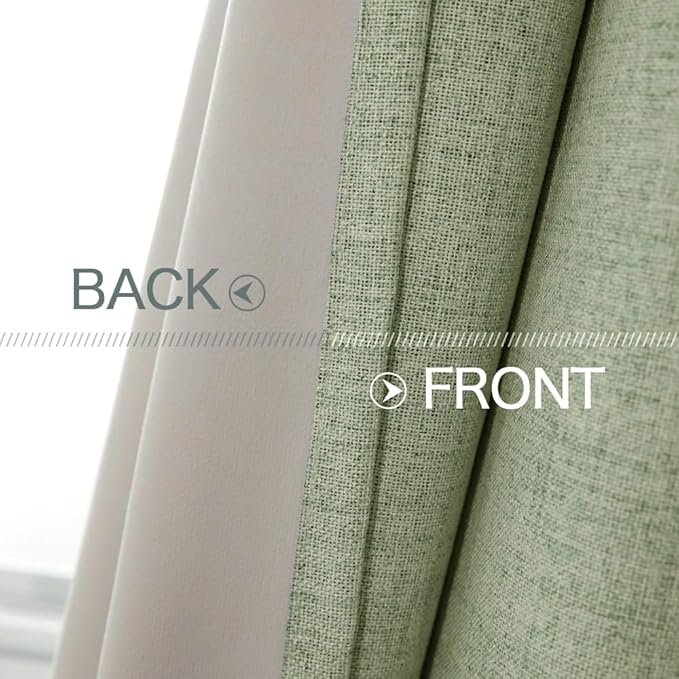 MIULEE Linen Blackout Curtains and Drapes 100% Room Darken Thermal Insulated - Image 6