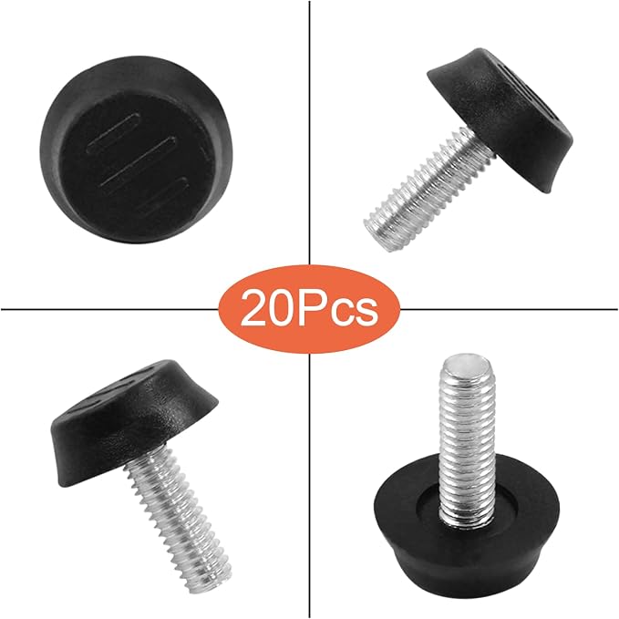 20Pcs 1/4" Thread Adjustable Furniture Levelers, M6 Stainless Steel Screw in - Image 3