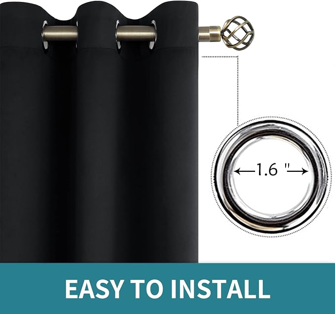 BGment Black Blackout Curtains for Bedroom - Image 5