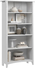 Bush Furniture Salinas 5 Shelf Bookcase in Pure White, Tall Bookshelf, Large by BushHome