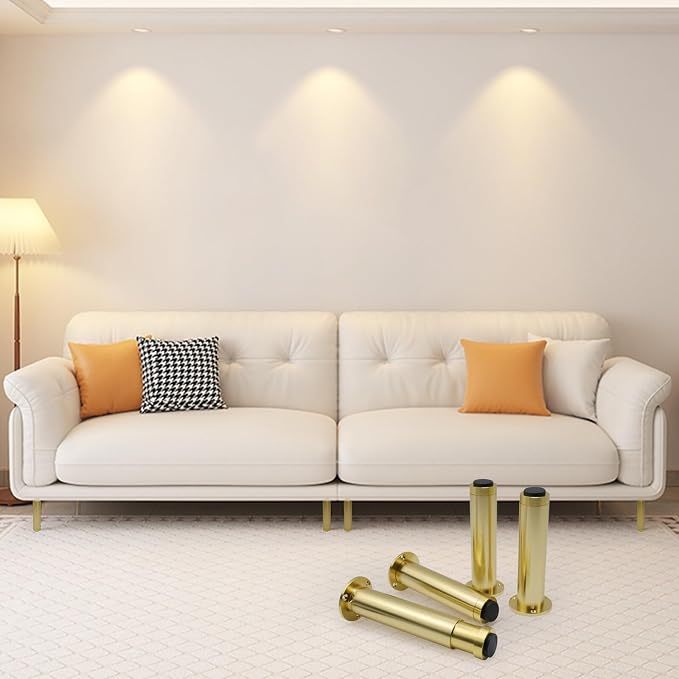 4 Pcs Gold Adjustable Sofa Legs Metal Modern Furniture Legs - Image 9