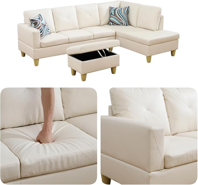 97.5" L Shaped Couch Set, Modular Sectional Couches - Image 3