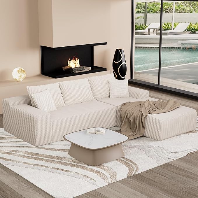 96" L Shaped Modular Sectional Sofa, Boneless Cloud Couch by Unknown
