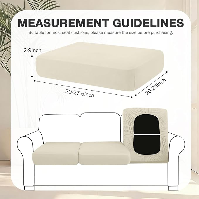 hyha 14Pcs Patio Cushion Covers, Stretch Outdoor Couch Cushion Covers - Image 2