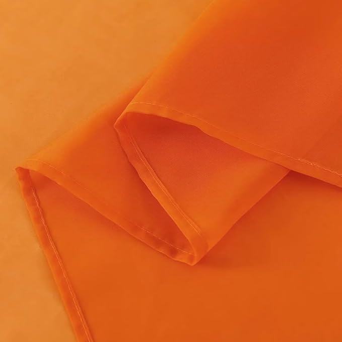 SpaceDresser Orange Sheer Curtains 4 Panels Rod Pocket Semi-Sheer Curtain 63 - Image 7