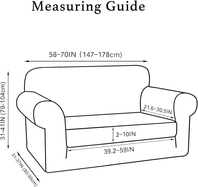 Turquoize Stretch Sofa Slipcover 2 Pieces Sofa Cover Couch Cover - Image 2