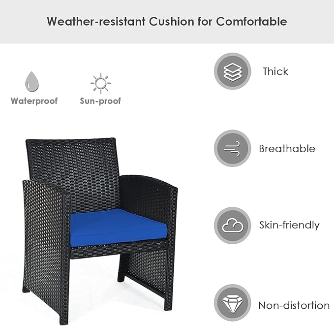 Tangkula 8 Pieces Patio Wicker Conversation Furniture Set, Patiojoy Sofa & - Image 8