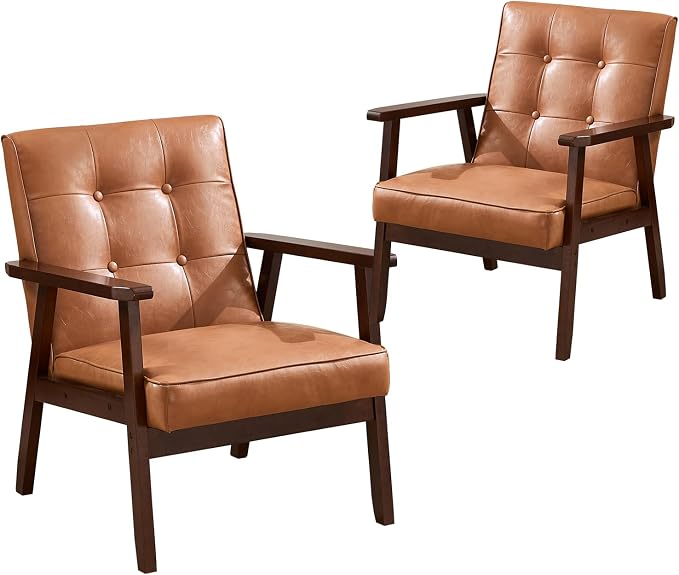 Bonzy Home Mid Century Modern Accent Chair Set of 2 by BonzyHome