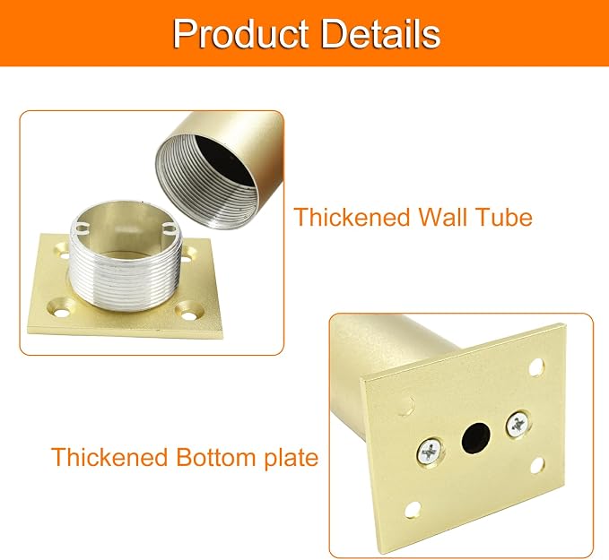 Set of 4 Aluminum Alloy Furniture Legs 3 Inch Height, 1.5 Inch Diameter - Image 3