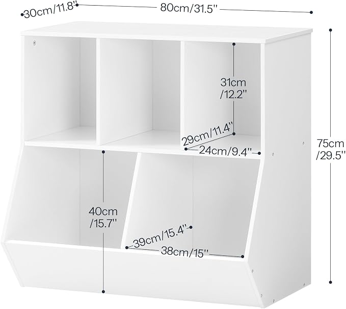 HOOBRO Kids Bookshelf, Bookcase Footboard, 31.5" L Toy Storage Cubby, - Image 3