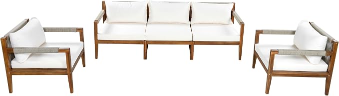 VilroCaz 3-Piece Patio Conversation Set, All Weather Sectional Sofa Set - Image 4