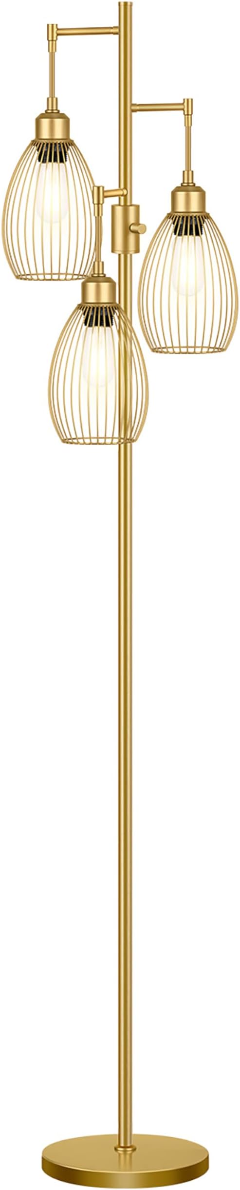 Dimmable Floor Lamp, 3 x 800LM LED Edison Bulbs Included, Farmhouse Industrial - Image 8