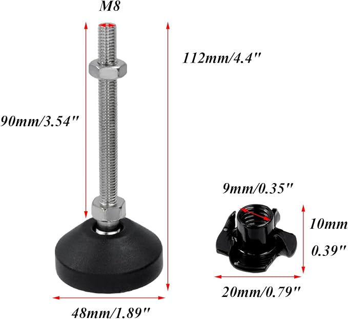 Antrader Adjustable Leveling Feet - Image 2