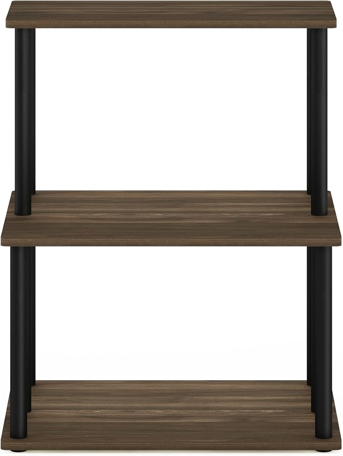 Furinno Turn-N-Tube 3-Tier Toolless Kitchen Storage Shelf, Columbia Walnut/Black - Image 6