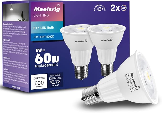 Maelsrlg E17 LED Bulb 6W, Intermediate Base Spotlight Bulb, Daylight White 5000K - Image 7