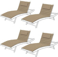 Sundale Outdoor Olefin Quilted Lounge Cushion Set of 4, Patio Foldable Chaise by SundaleOutdoor